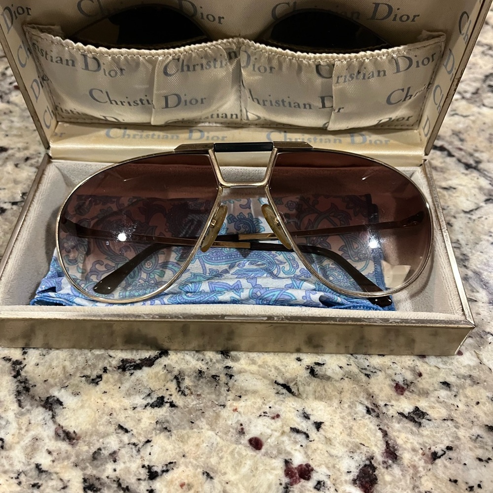 One day sale Christian Dior Gold Aviator Sunglasses